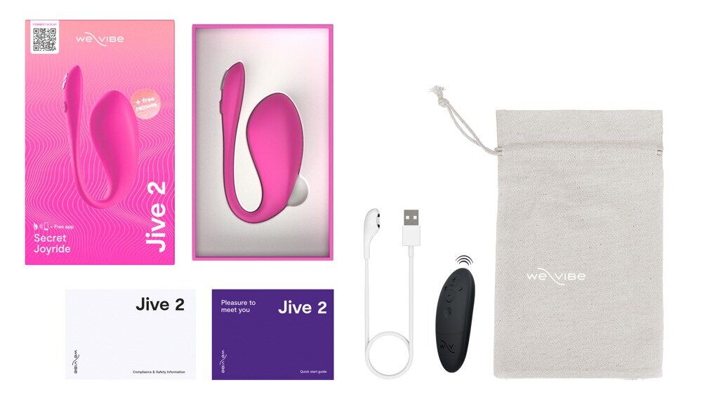 Смарт-віброяйце We-Vibe Jive 2 Electric Pink, пульт ДК, до 4 годин роботи