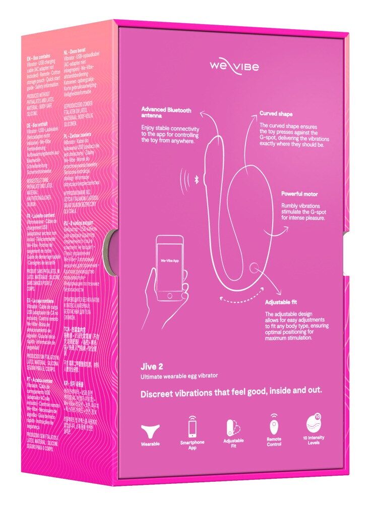 Смарт-віброяйце We-Vibe Jive 2 Electric Pink, пульт ДК, до 4 годин роботи