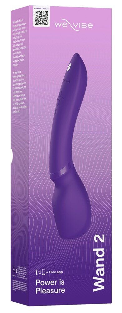 Смарт-вібромасажер We-Vibe Wand 2 Purple, дуже потужний, функція Smart Silence