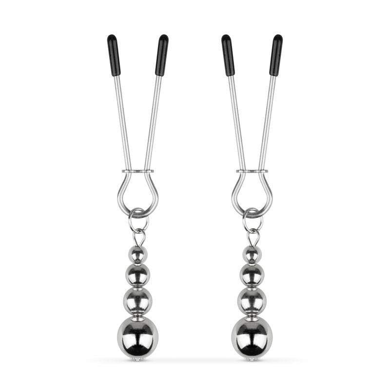 Затискачі для сосків Bedroom Fantasies: Nipple Clamps with Beaded Chain - Silver