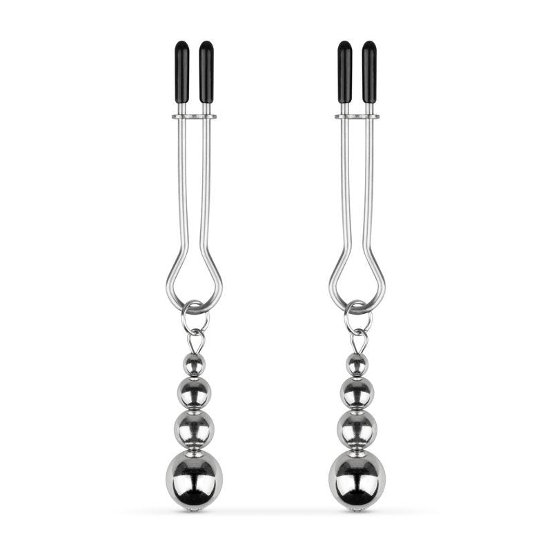 Затискачі для сосків Bedroom Fantasies: Nipple Clamps with Beaded Chain - Silver