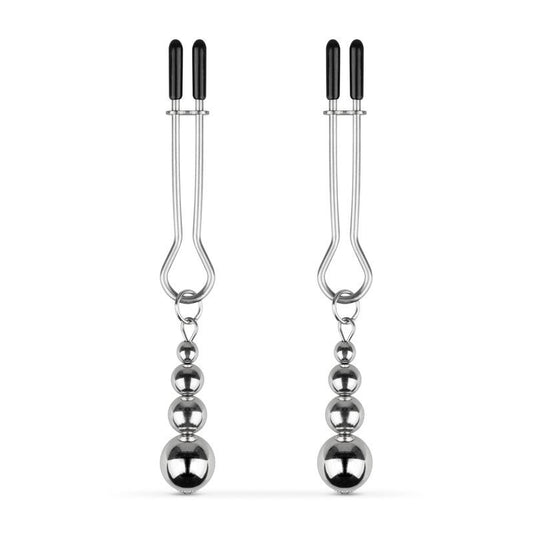 Затискачі для сосків Bedroom Fantasies: Nipple Clamps with Beaded Chain - Silver
