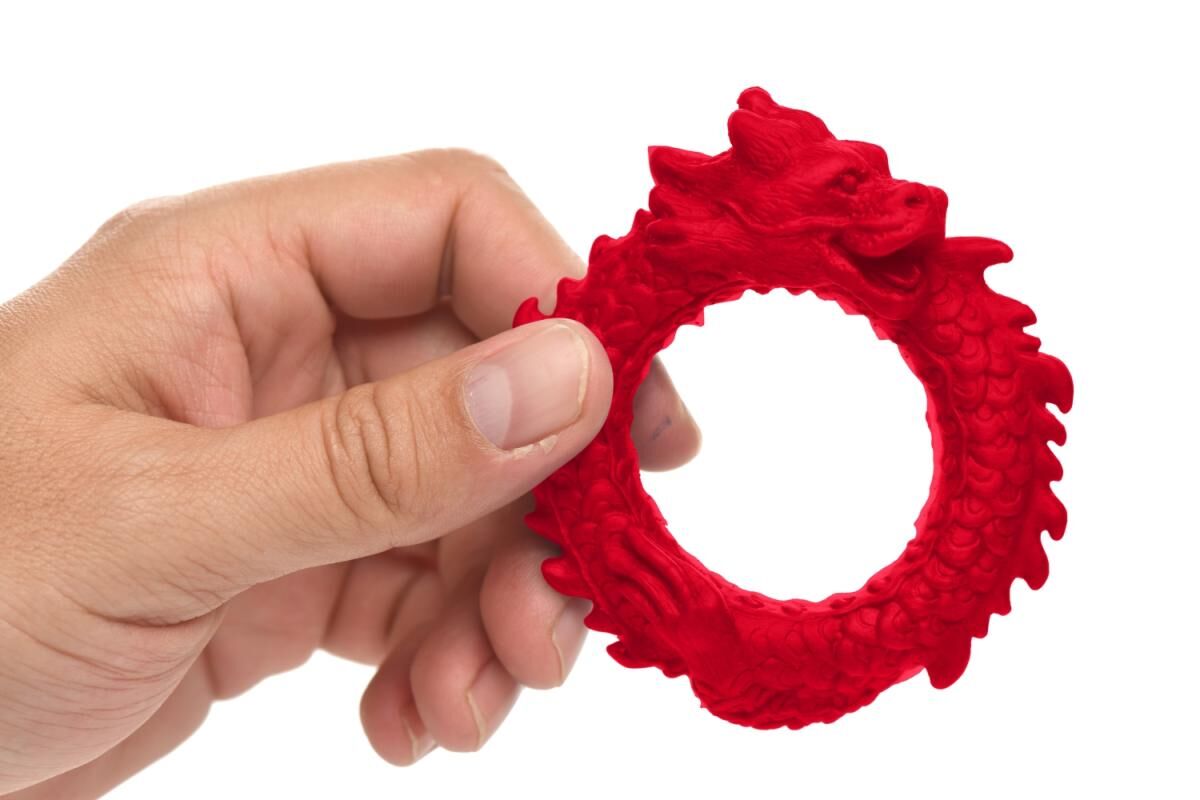 Ерекційне кільце – дракон Creature Cocks Rise of the Dragon Silicone Penis Ring – Red, діаметр 4 см