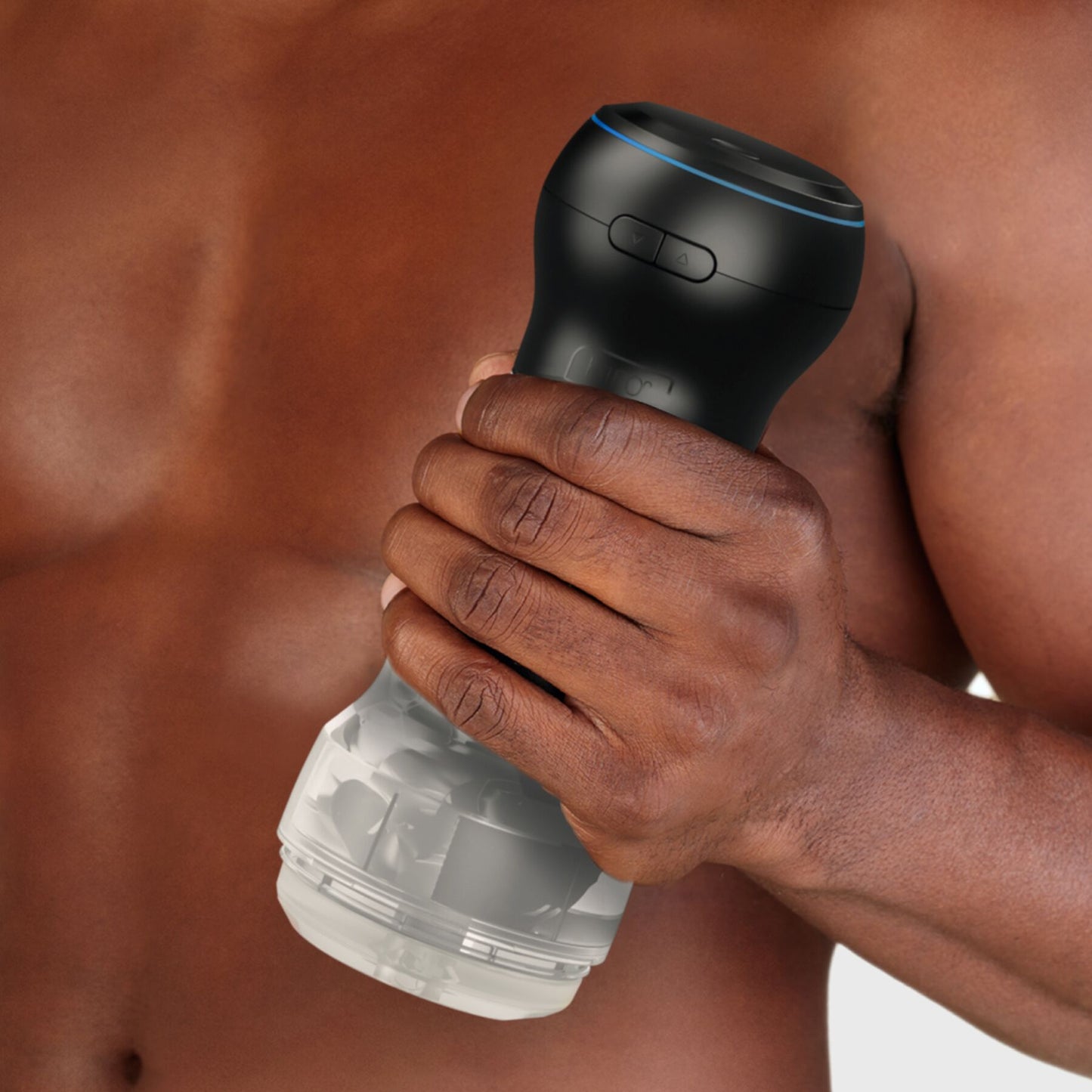 Мастурбатор Kiiroo Feel Pocket Crystal зі всмоктувальною інтерактивною насадкою PowerBlow Combo Set