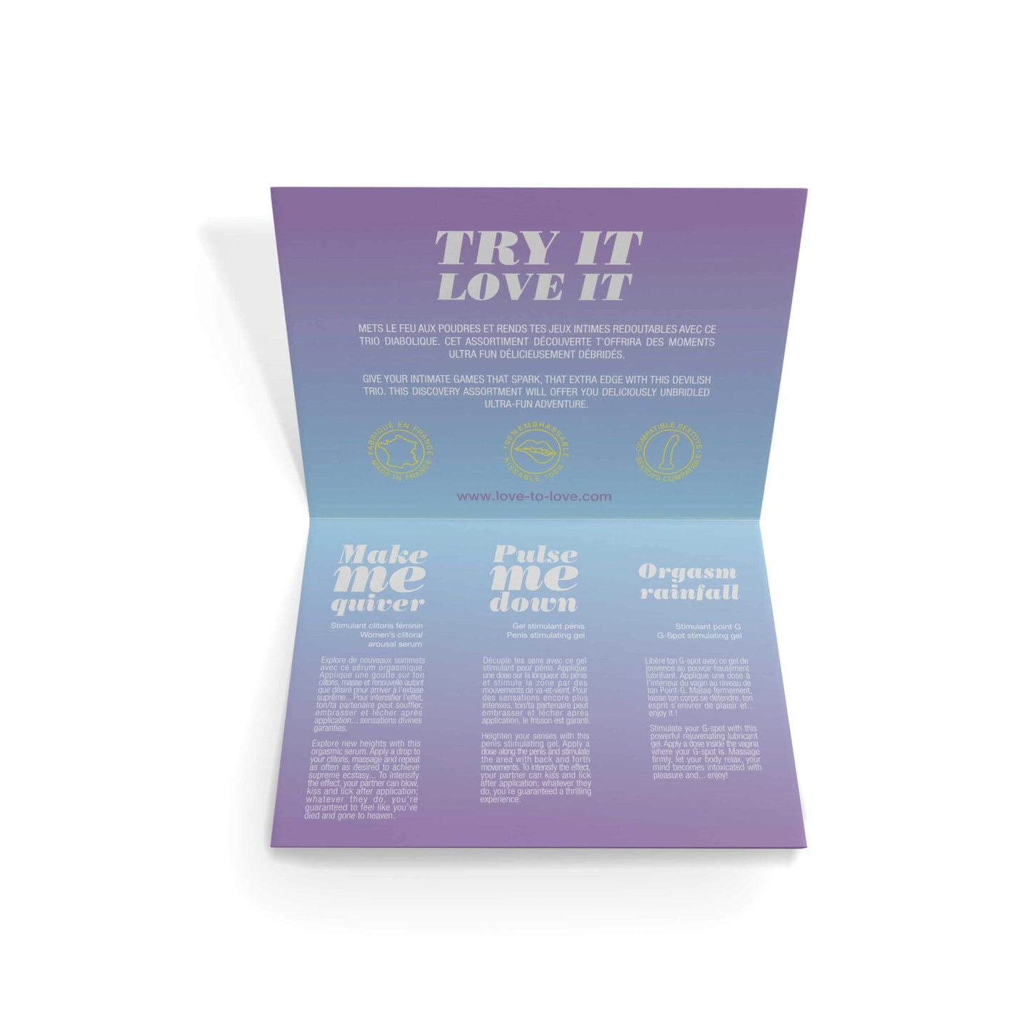 Набір пробників стимуляторів для пар Love To Love Spark Bliss 3 х 2 мл