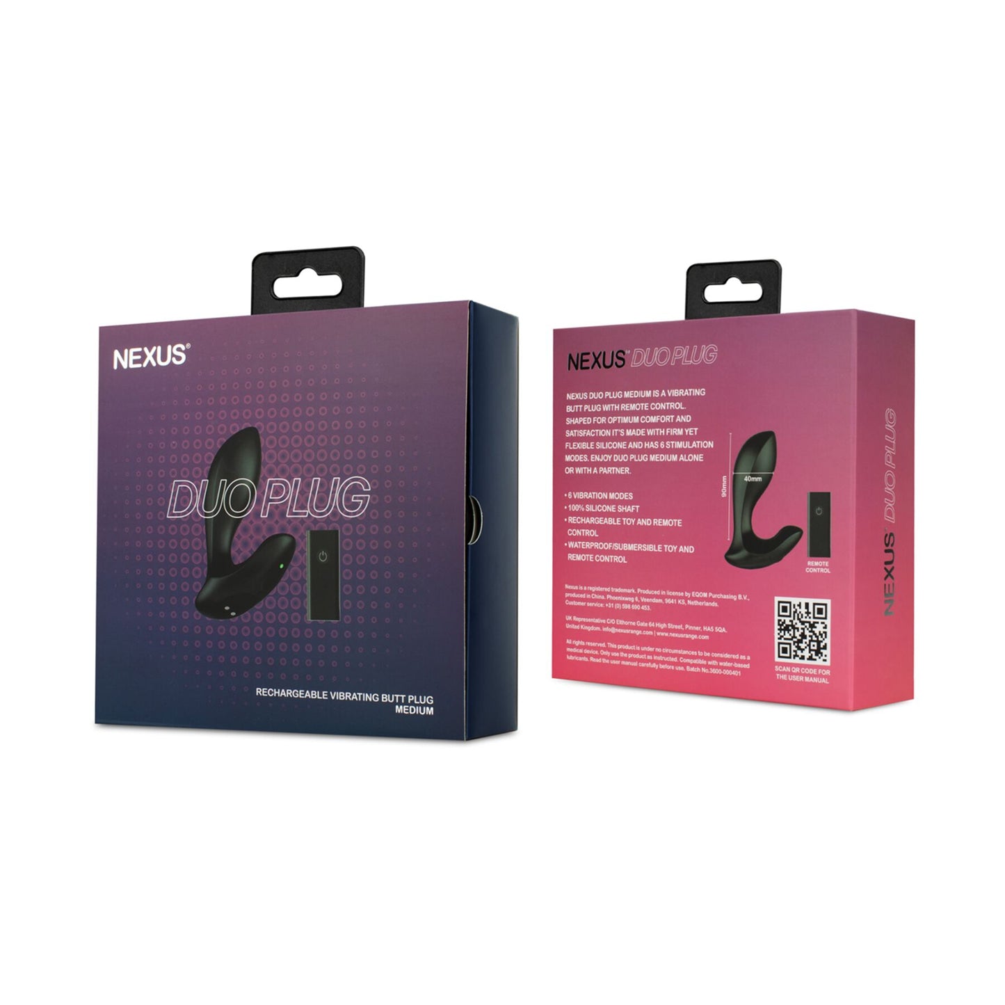 Анальна вібропробка Nexus DUO Plug Medium, пульт ДК