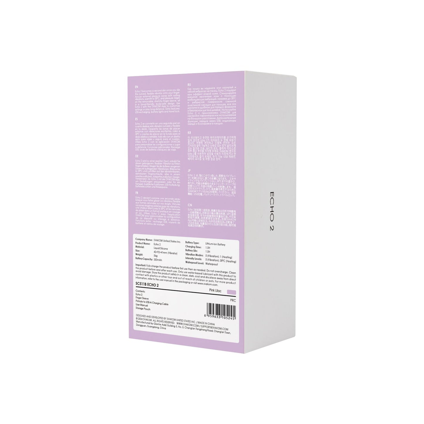 Кліторальний вібратор Svakom Echo 2 Pink Lilac