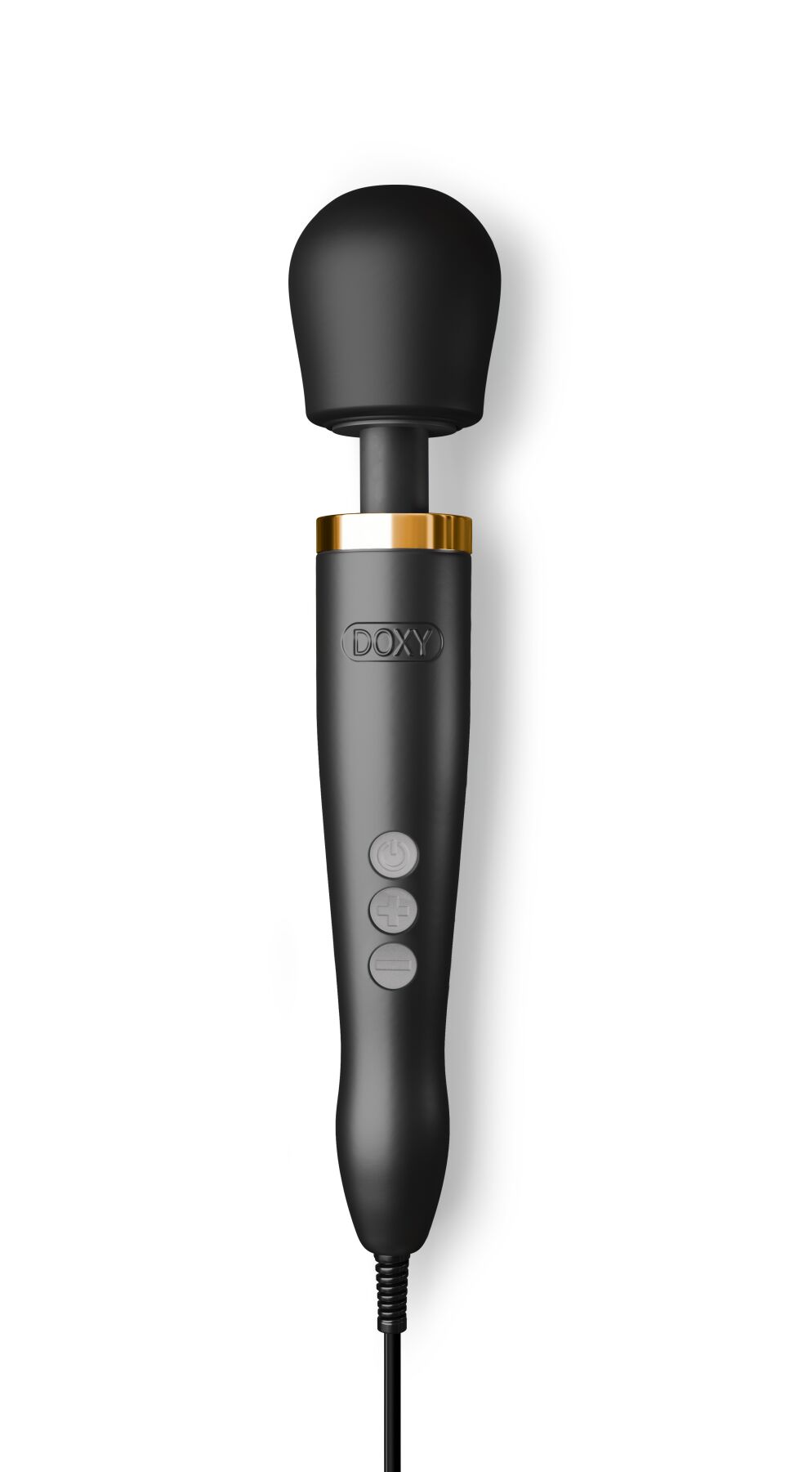 Преміальний вібромасажер DOXY Die Cast матово-чорний, з покриттям із 24-каратного золота