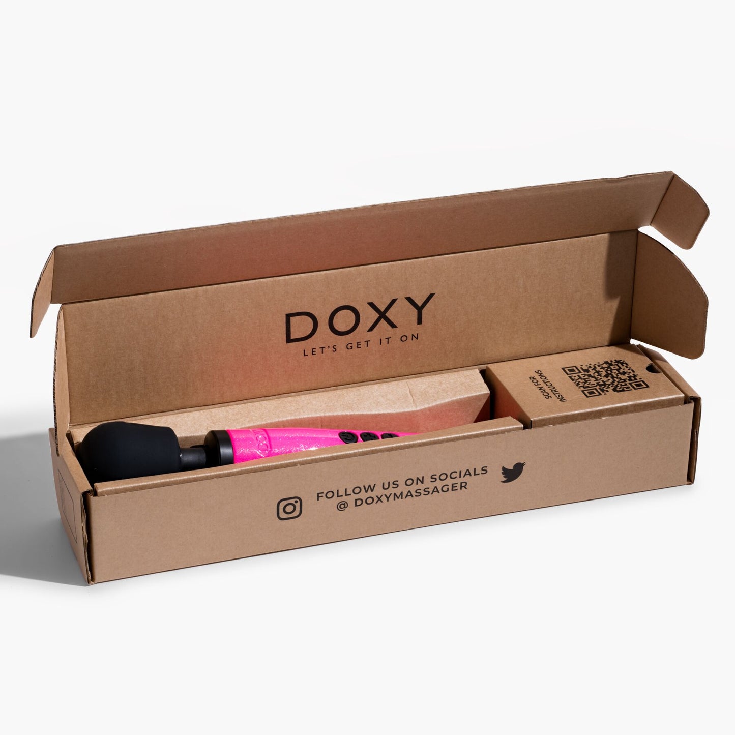 Вібромасажер DOXY Die Cast Massager Hot Pink, дуже потужний, живлення 220В, металевий корпус