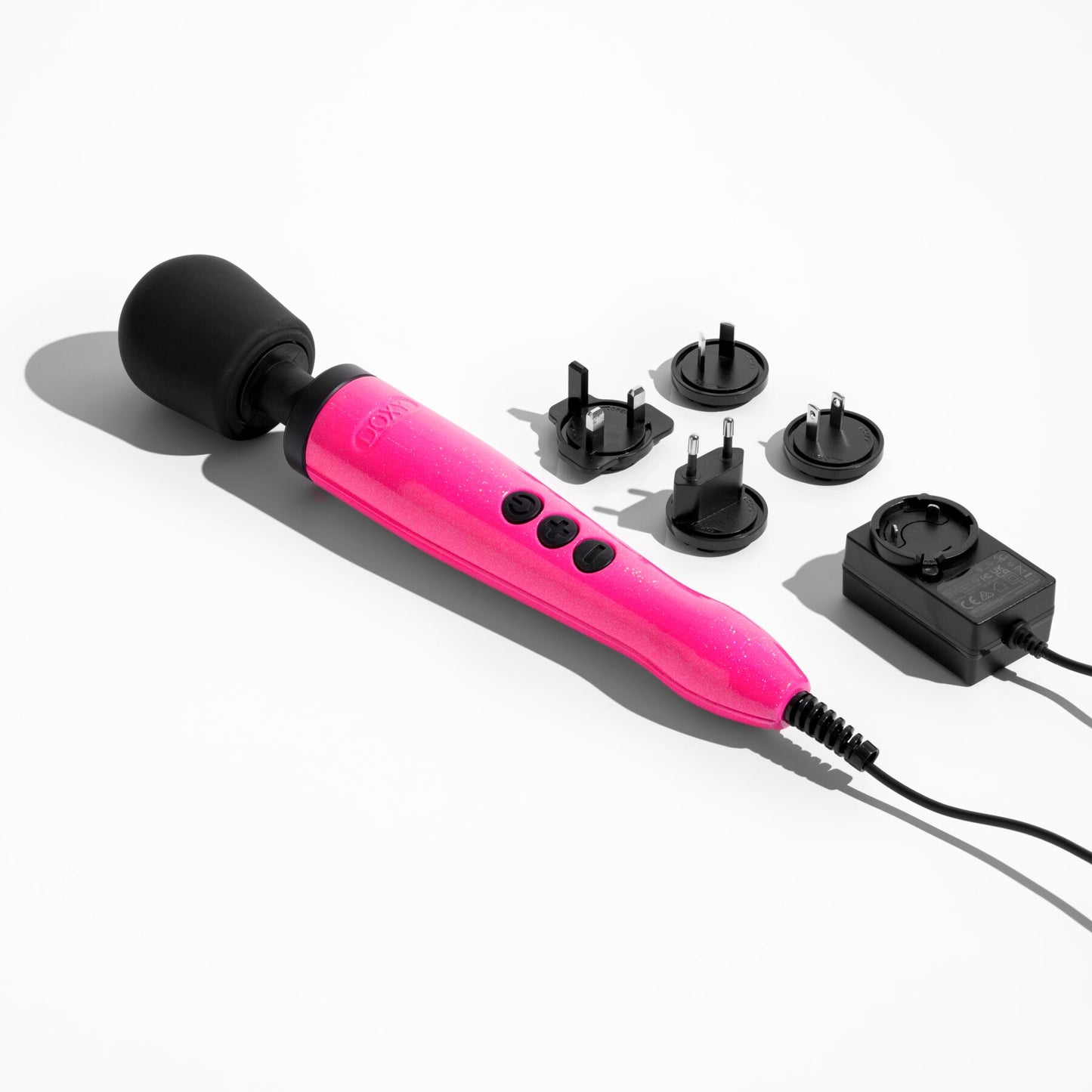 Вібромасажер DOXY Die Cast Massager Hot Pink, дуже потужний, живлення 220В, металевий корпус