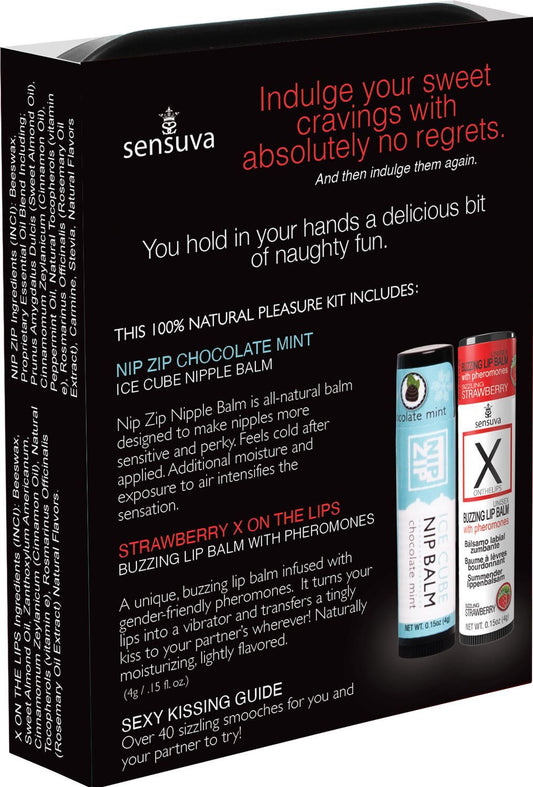 Подарунковий набір Sensuva Lips & Nips Pleasure Kit - Chocolate Strawberry 2 x 4г