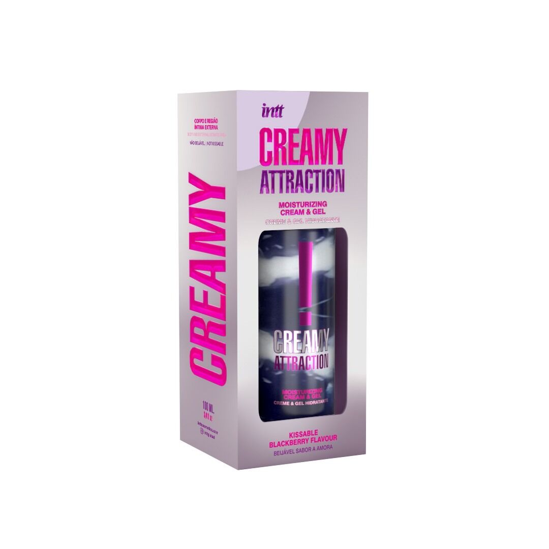 Зволожувальний крем-гель 2в1 Intt Creamy Attraction Blackberry 100мл для всього тіла, смак ожини