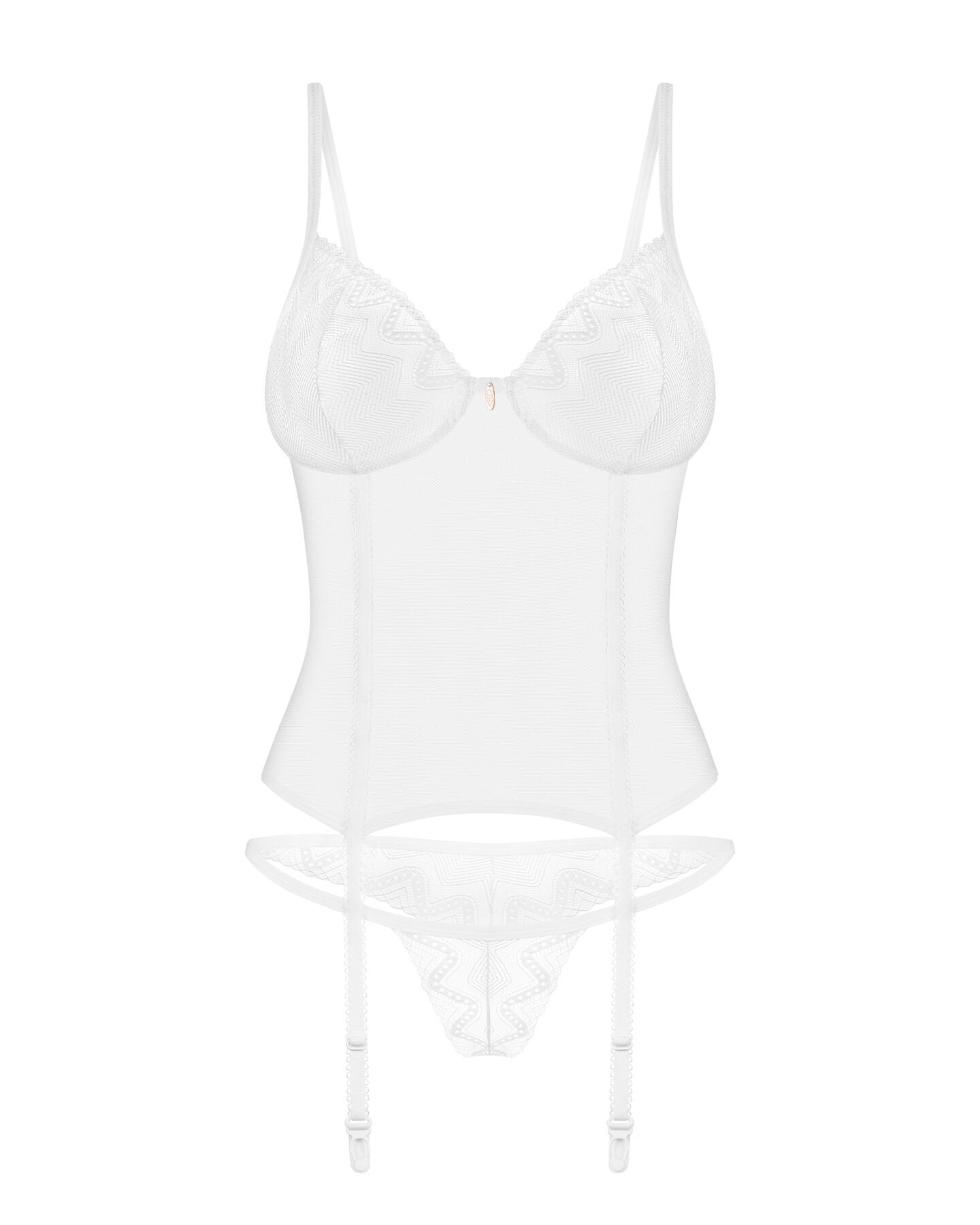 Корсет Obsessive Alissium corset & thong M/L (м'ята упаковка!!!)