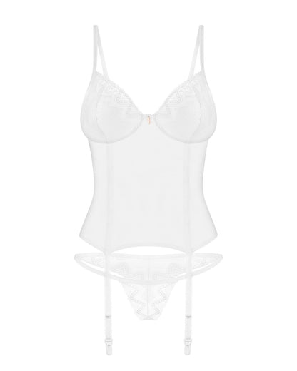 Корсет Obsessive Alissium corset & thong M/L (м'ята упаковка!!!)