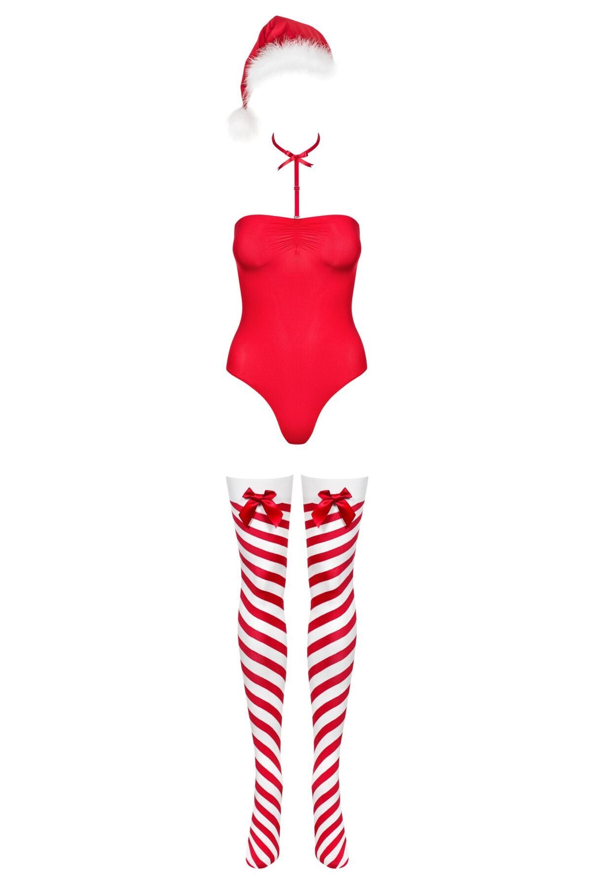 Боді Obsessive Kissmas teddy red L/XL (м'ята упаковка!!!)