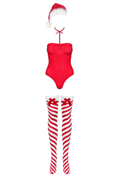 Боді Obsessive Kissmas teddy red L/XL (м'ята упаковка!!!)