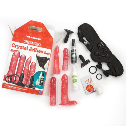 Набір для страпона Doc Johnson Vac-U-Lock Crystal Jellies Set (м'ята упаковка!!!)