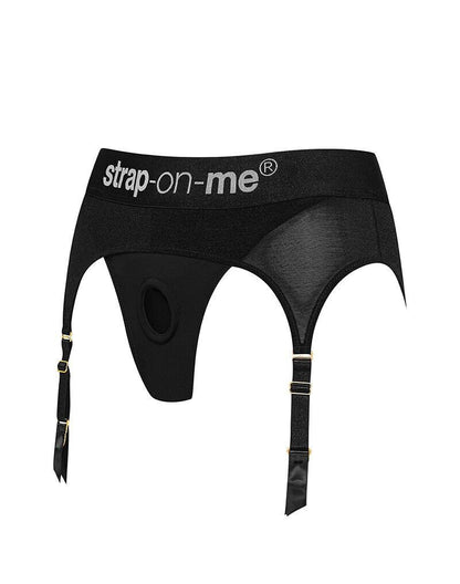 Трусики для страпона з підв’язками для панчіх Strap-On-Me REBEL HARNESS - XS