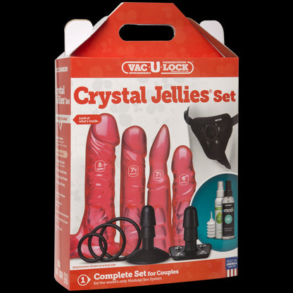 Набір для страпона Doc Johnson Vac-U-Lock Crystal Jellies Set (м'ята упаковка!!!)