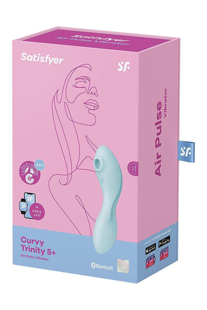 Вакуумний смарт-стимулятор із вібрацією Satisfyer Curvy Trinity 5 (Blue)  (м'ята упаковка!!!)