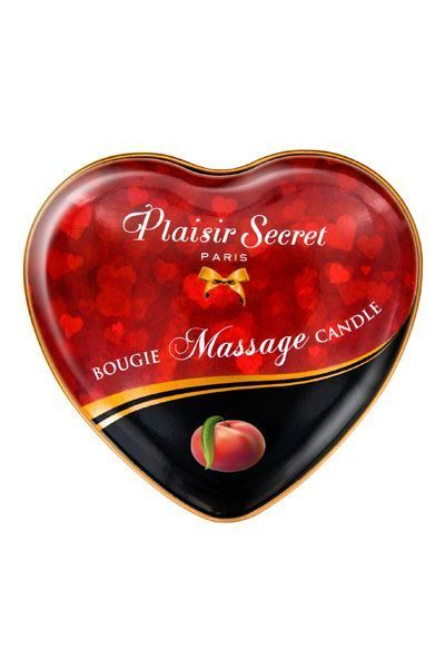 Розпродаж!!! Масажна свічка-серце Plaisirs Secrets Peach (35 мл) (термін 05.2026)