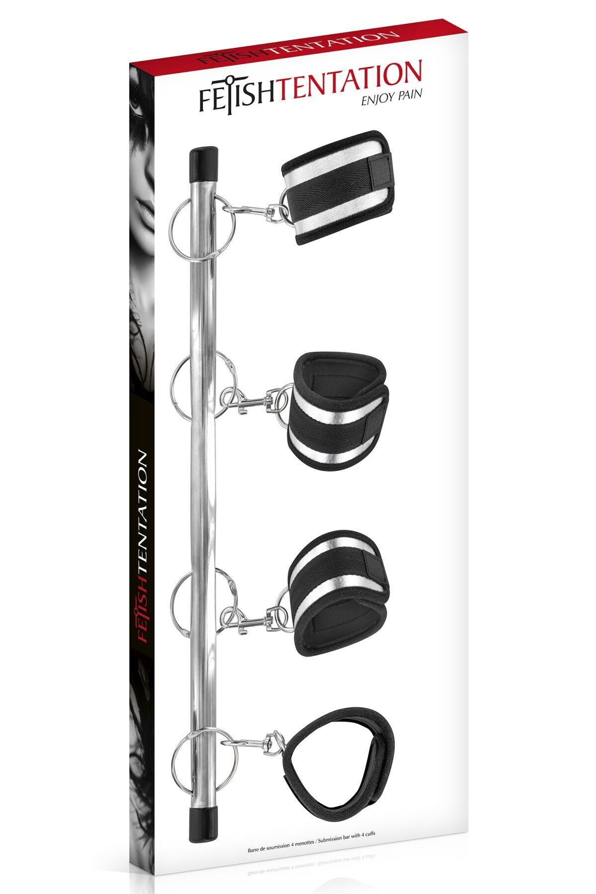 Фіксатор для рук і ніг Fetish Tentation Submission bar with 4 cuffs (м'ята упаковка!!!)