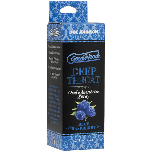 Розпродаж! Спрей для мінету Doc Johnson GoodHead DeepThroat Spray - Blue Raspberry 59мл (до 11.2025)