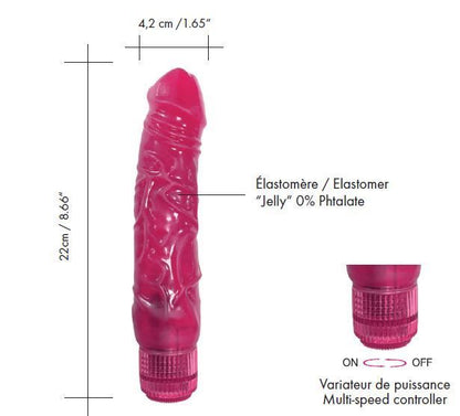 Фалоімітатор вібратор Dorcel Jelly Boy, діаметр 4,2см ТПЕ, плавне регулювання потужності вібрації