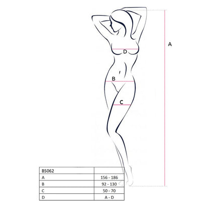 Сітчастий бодістокінг Passion BS062 One Size, Red, комбінезон, імітація панчіх, відкритий доступ