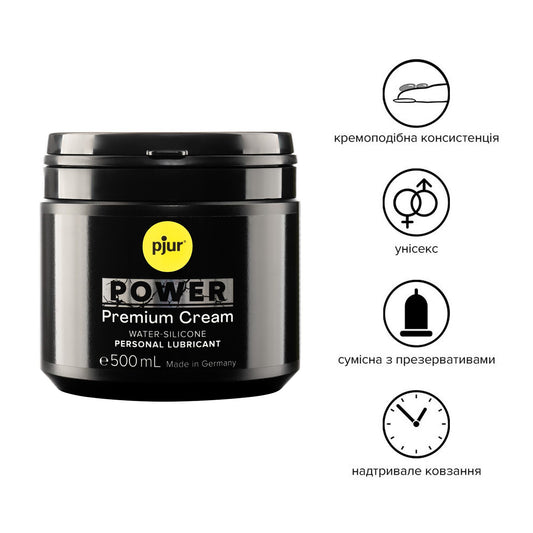 Густа змазка для фістингу та анального сексу pjur POWER Premium Cream 500 мл на гібридній основі