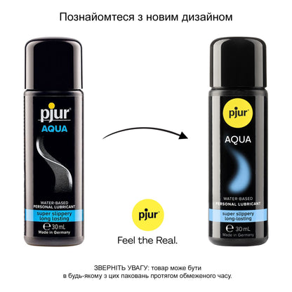 Лубрикант на водній основі pjur Aqua 30 мл, ефект оксамитової шкіри без прилипання
