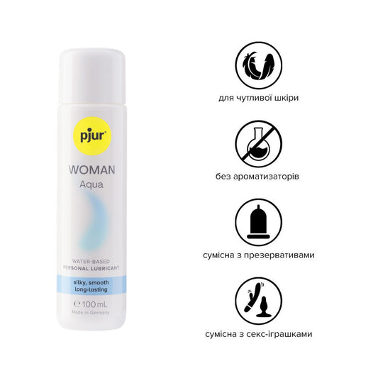 Лубрикант на водній основі pjur Woman Aqua 100 мл для інтенсивного ковзання, зволоження та догляд