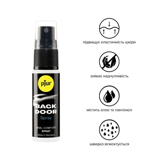 Розслаблювальний анальний спрей pjur backdoor 20 мл із пантенолом та алое, висококонцентрований