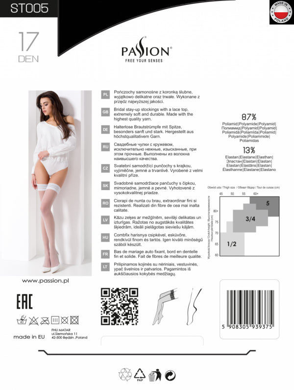 Панчохи ST005 5 bianco - Passion