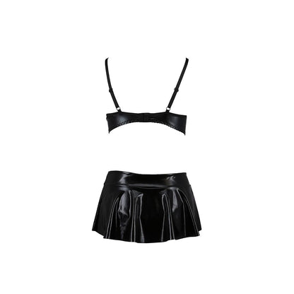 Комплект білизни під латекс Passion DEBY SET XXL/XXXL, black, ліф, мініспідничка, стрінги