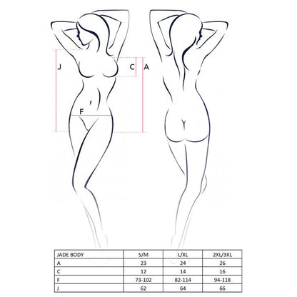 Відвертий боді з елементами стреп Passion Exclusive JADE BODY XXL/XXXL, black