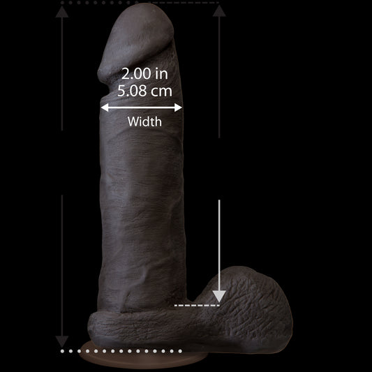 Фалоімітатор Doc Johnson The Realistic Cock 8 inch Black - ULTRASKYN, Vack-U-Lock, діаметр 5,1 см