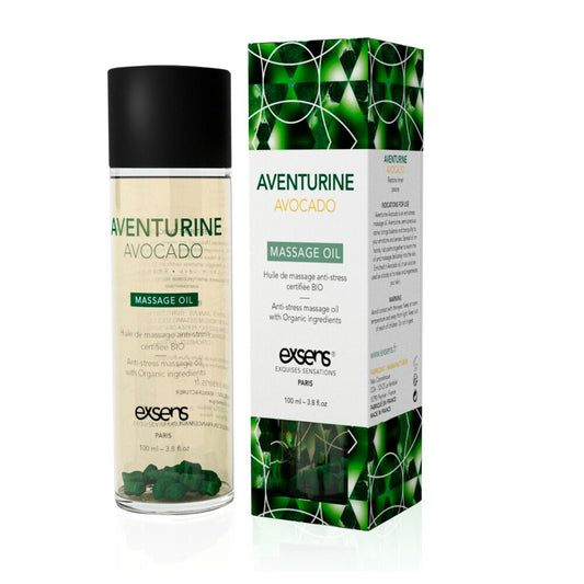 Масажна олія EXSENS Aventurine Avocado (антистрес з авантюрином) 100мл, натуральна