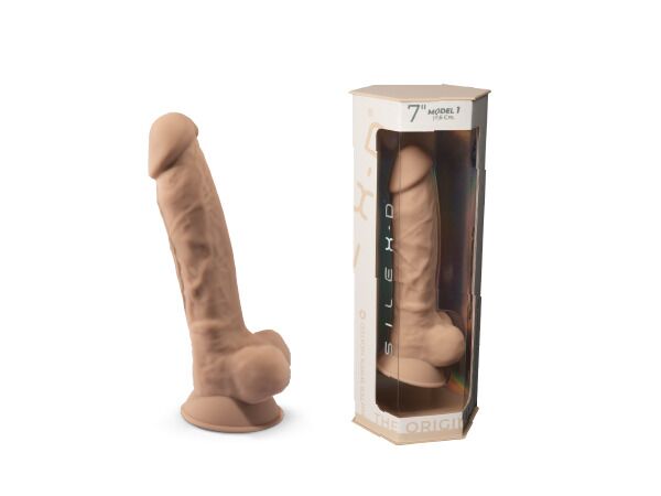 Фалоімітатор SilexD Johnny Flesh (MODEL 1 size 7in), двошаровий, силікон +Silexpan, діаметр 3,8см