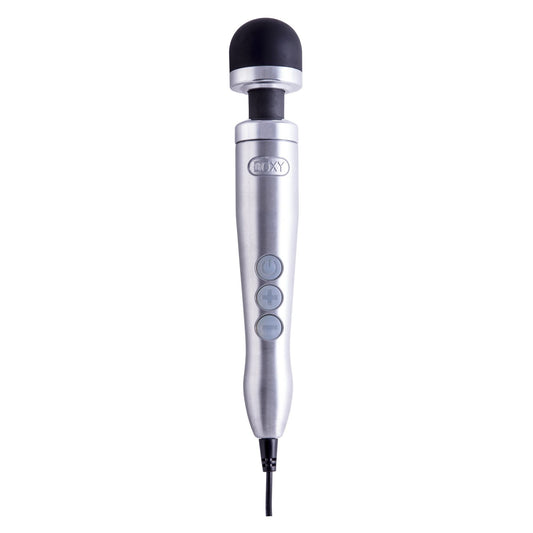 Вібромасажер DOXY Die Cast 3 Silver (Satin), дуже потужний, живлення 220В, металевий корпус