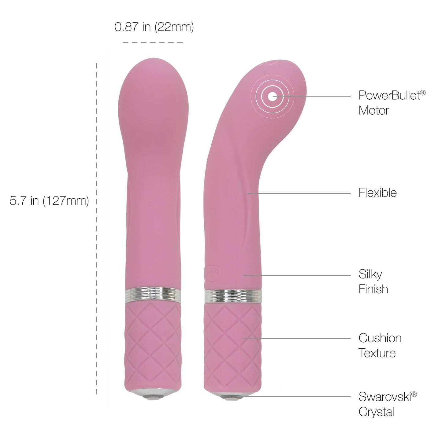 Розкішний вібратор Pillow Talk - Racy Pink з кристалом Swarovski для точки G, подарункове паковання