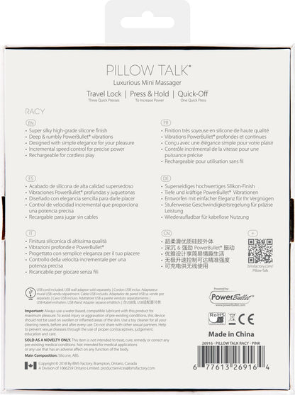 Розкішний вібратор Pillow Talk - Racy Pink з кристалом Swarovski для точки G, подарункове паковання