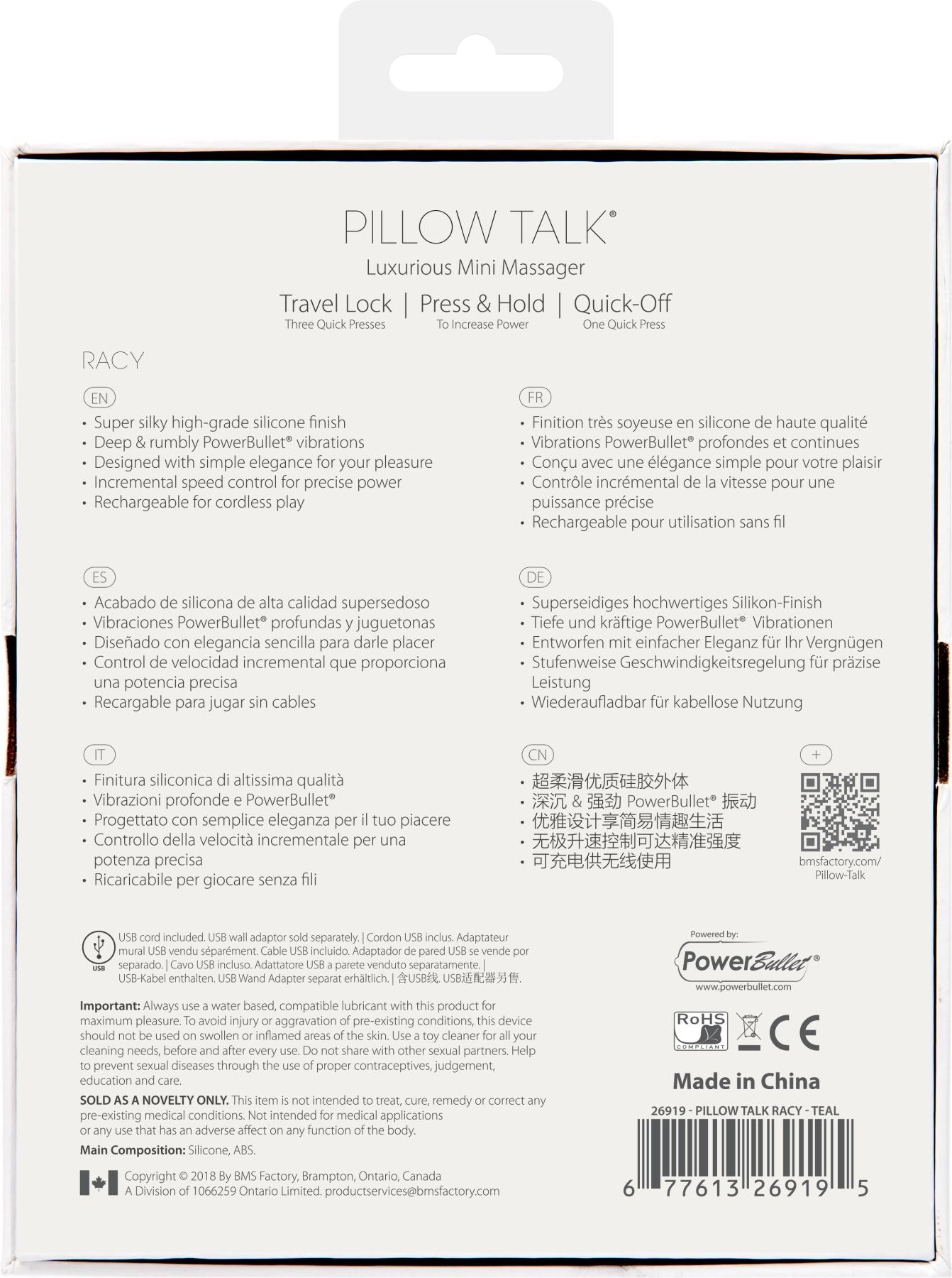Розкішний вібратор Pillow Talk - Racy Teal з кристалом Swarovski для точки G, подарункове паковання