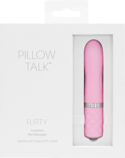 Розкішний вібратор PILLOW TALK - Flirty Pink з кристалом Swarovski, гнучка головка