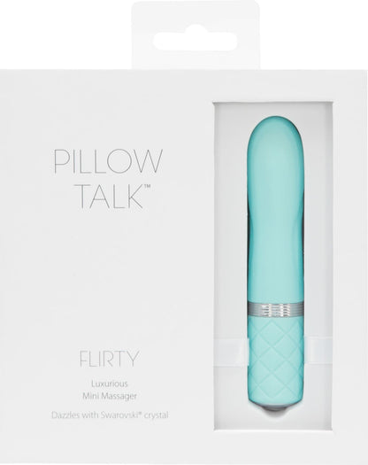 Розкішний вібратор PILLOW TALK - Flirty Teal з кристалом Swarovski, гнучка головка