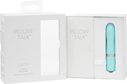 Розкішний вібратор PILLOW TALK - Flirty Teal з кристалом Swarovski, гнучка головка