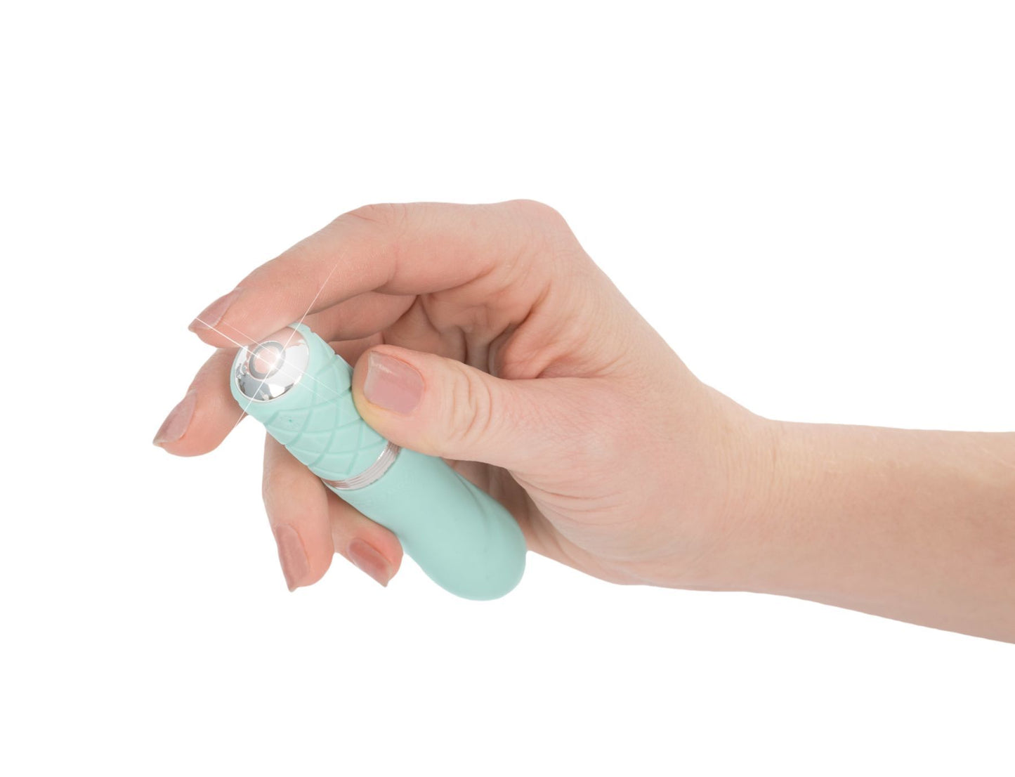 Розкішний вібратор PILLOW TALK - Flirty Teal з кристалом Swarovski, гнучка головка