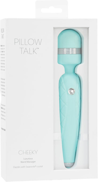 Розкішний вібромасажер PILLOW TALK - Cheeky Teal з кристалом Swarovski, плавне підвищення потужності