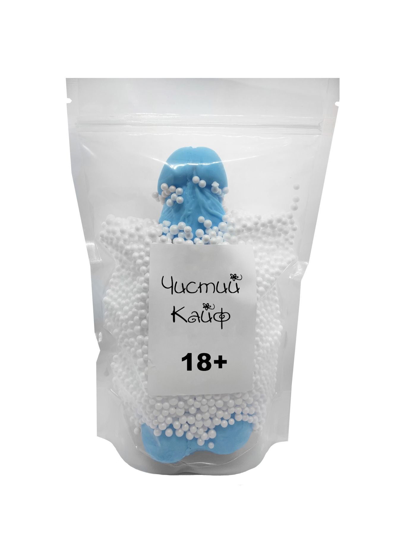 Крафтове мило-член із присоскою Чистий Кайф Blue size XL, натуральне