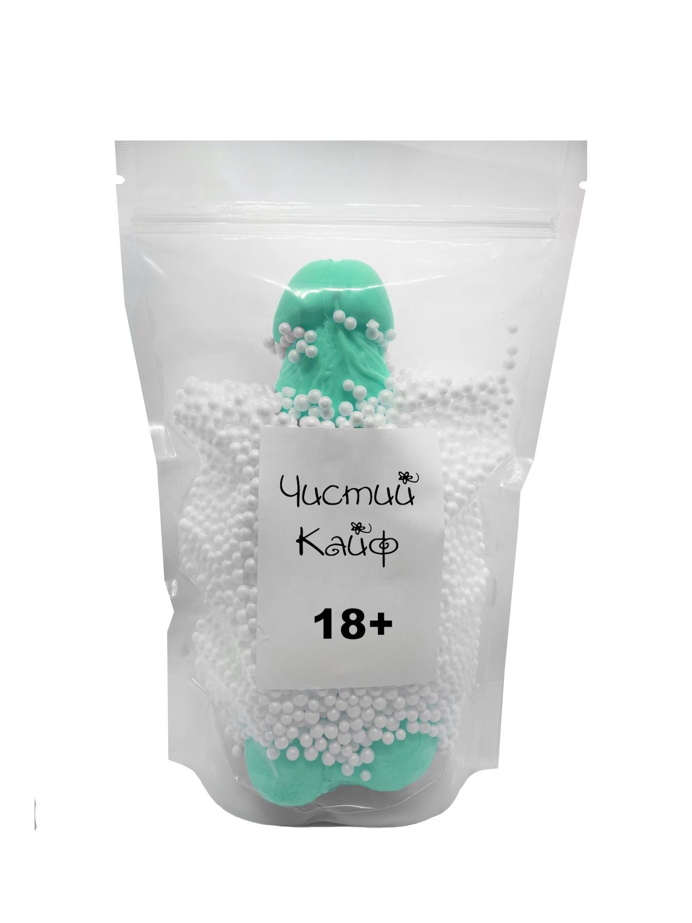 Крафтове мило-член із присоскою Чистий Кайф Turquoise size XL, натуральне